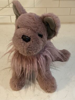 Plush Pink Faux Fur Puppy Stuffed Animal Toy